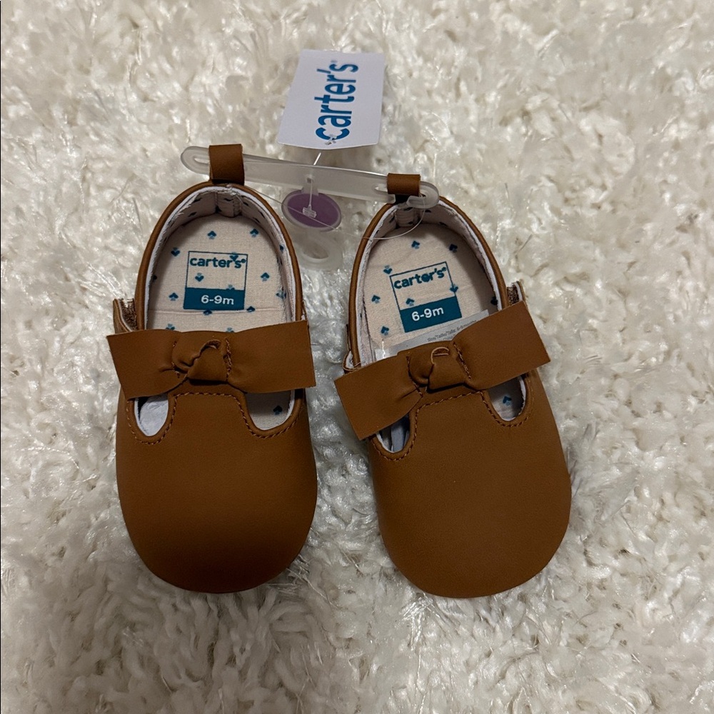 Carter's Tan Baby Shoes with Bow
